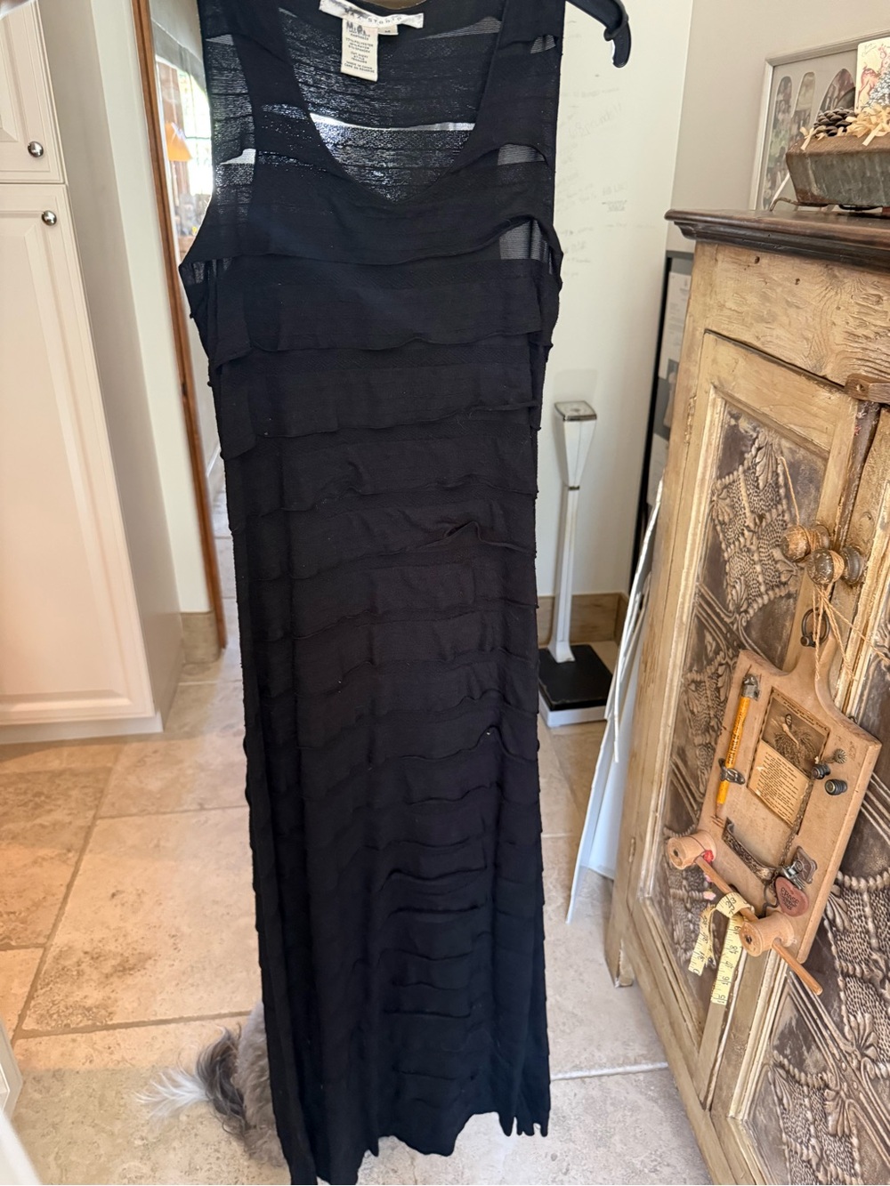 Max Studio Black Sleeveless Layered Maxi Dress